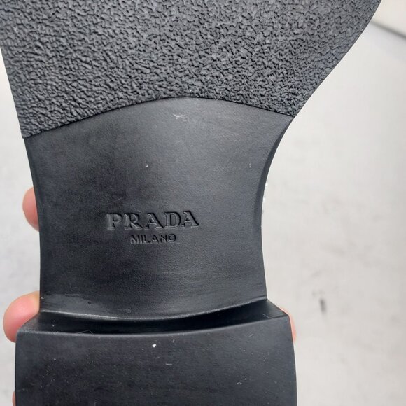 PRADA Rhinestone Embellished Black Loafer - Picture 8 of 12